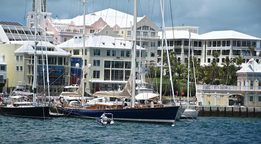 Superyachts in downtown Hamilton - Bermuda - May 24, 2017 © Richard Gladwell www.photosport.co.nz